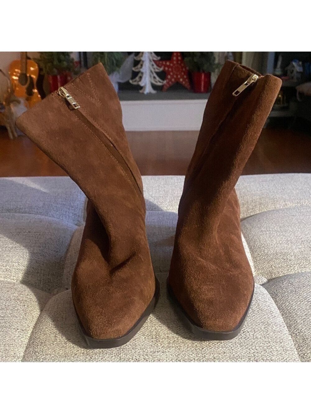 Madewell The Ardin Ankle Boot Brown Suede, Tapered Toe, Block Heel 9.5 NWOB - Picture 7 of 14